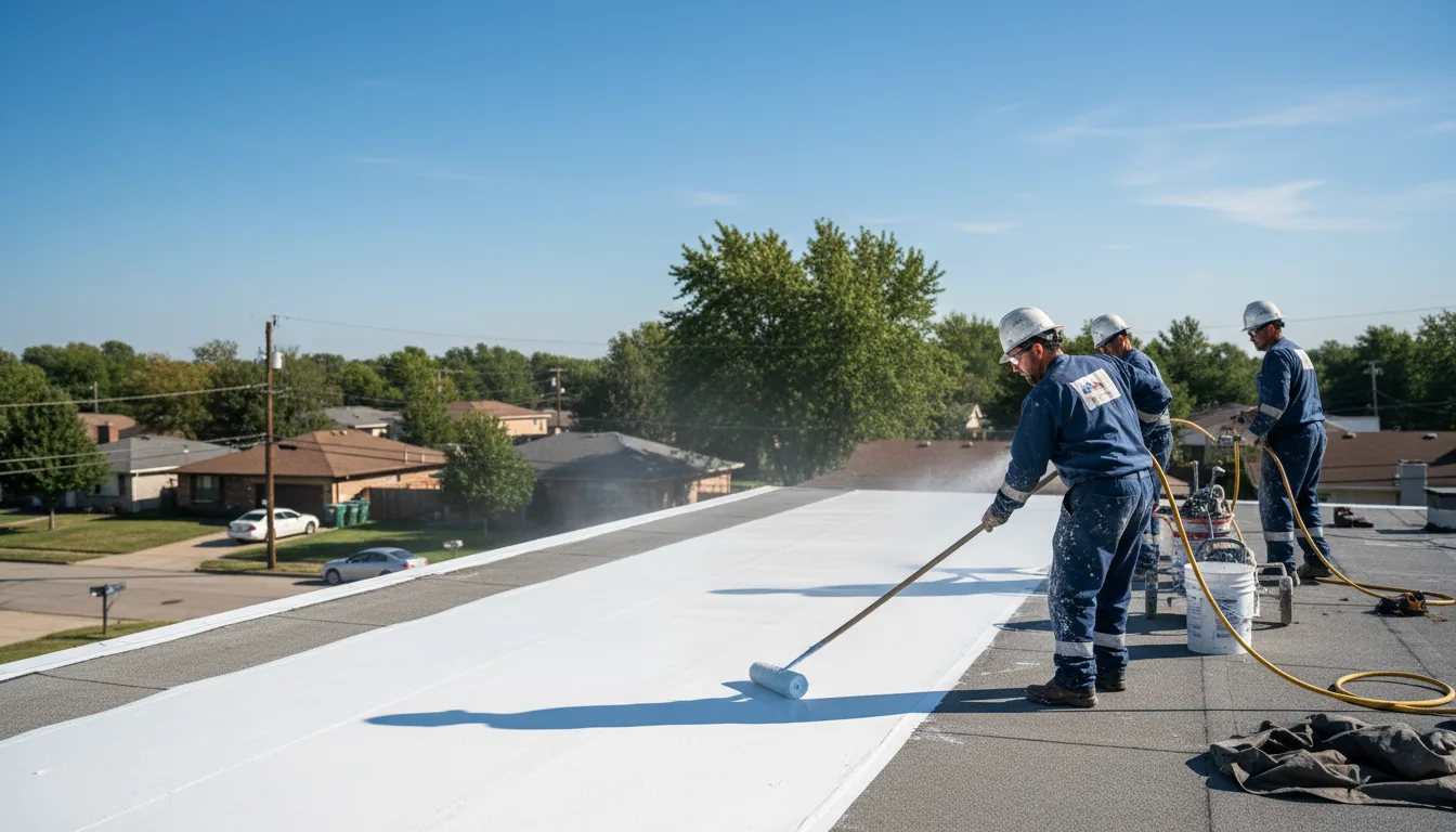 Commercial roof coating in Ewing, IL near me